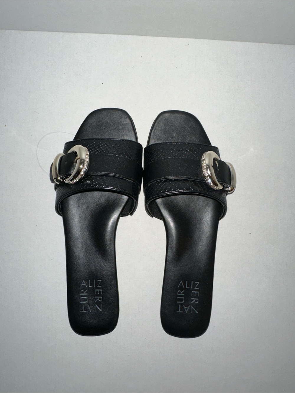 Naturalizer Black Jeweled Slide Mules